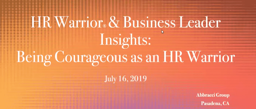 Being Courageous as an HR Warrior